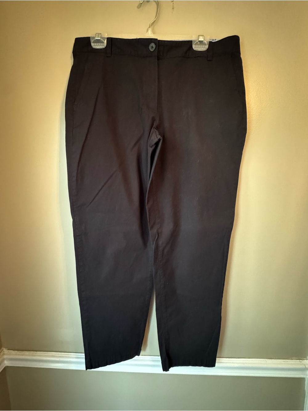 Talbots Black Straight-Leg Chinos